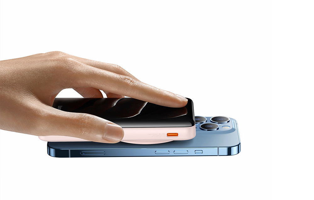 Baseus Magnetic Wireless Power Bank 10000mAh - USB-C 20W, MagSafe-kompatibel - rosa