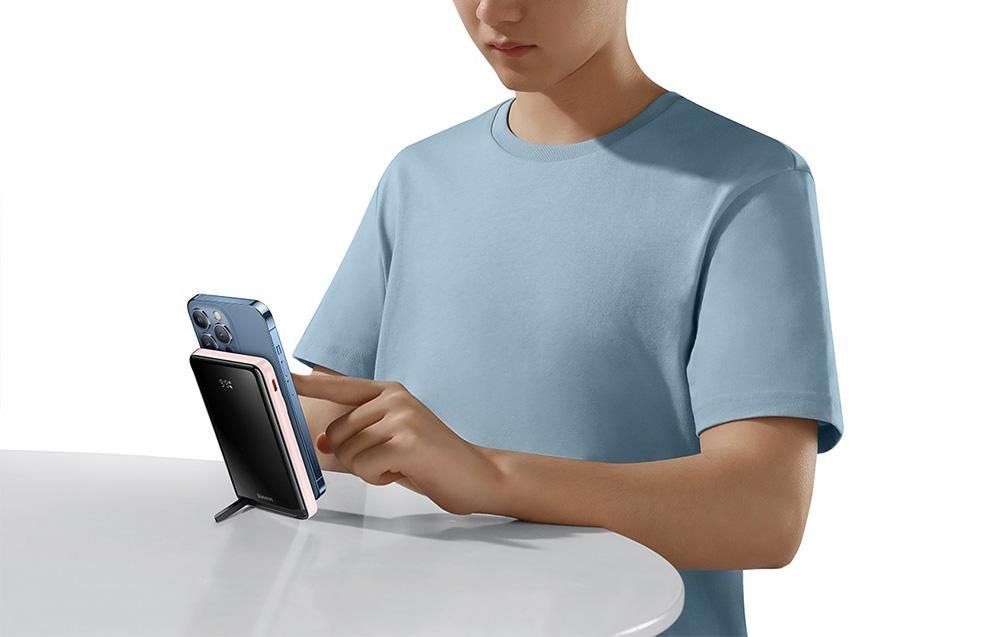 Baseus Magnetic Wireless Power Bank 10000mAh - USB-C 20W, MagSafe-kompatibel - rosa