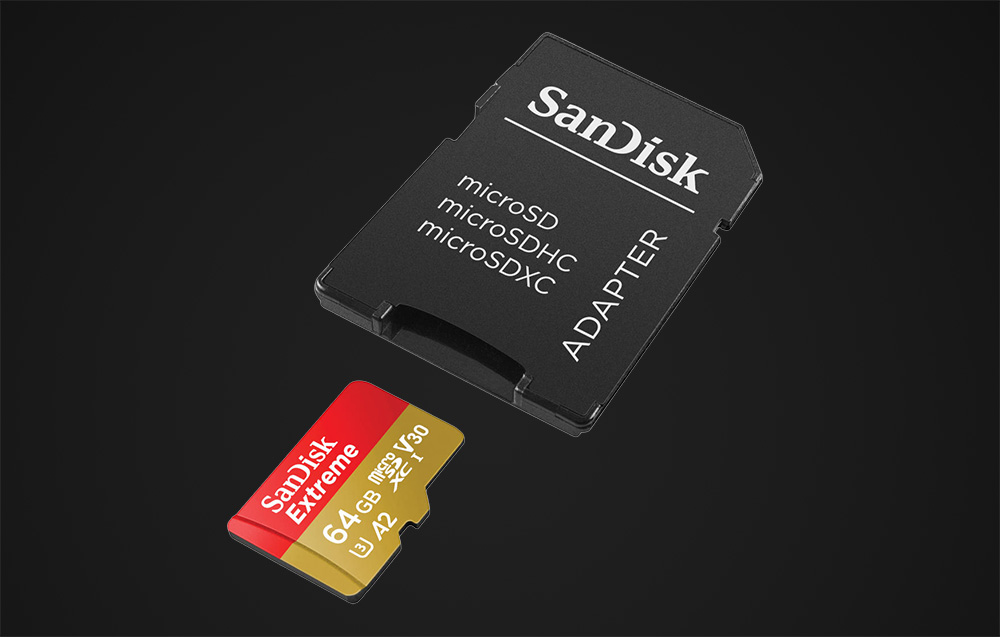 SanDisk Extreme microSDXC UHS-I U3 Minnekort SDSQXAH-064G-GN6AA - 64 GB