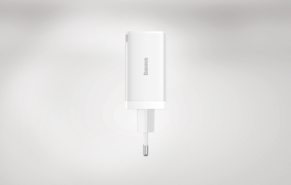 Baseus GaN5 Pro 65W vegglader - 2xUSB-C, USB-A - hvit