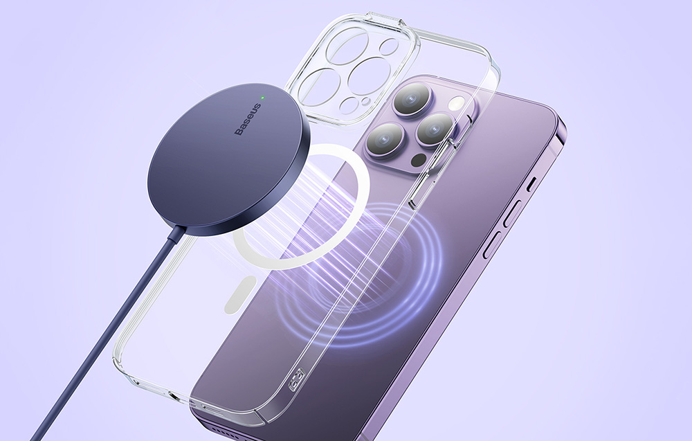 Baseus Simple Mini3 magnetisk trådløs lader 15W - støvete lilla