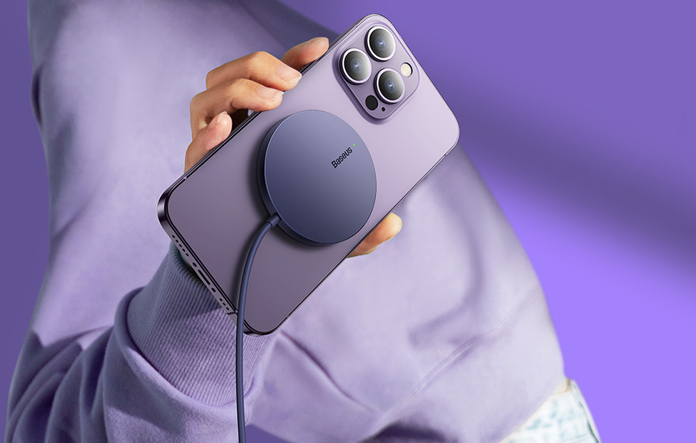 Baseus Simple Mini3 magnetisk trådløs lader 15W - støvete lilla