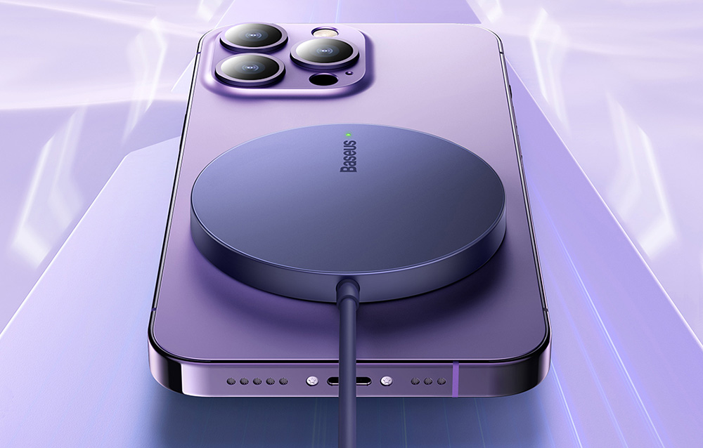 Baseus Simple Mini3 magnetisk trådløs lader 15W - støvete lilla