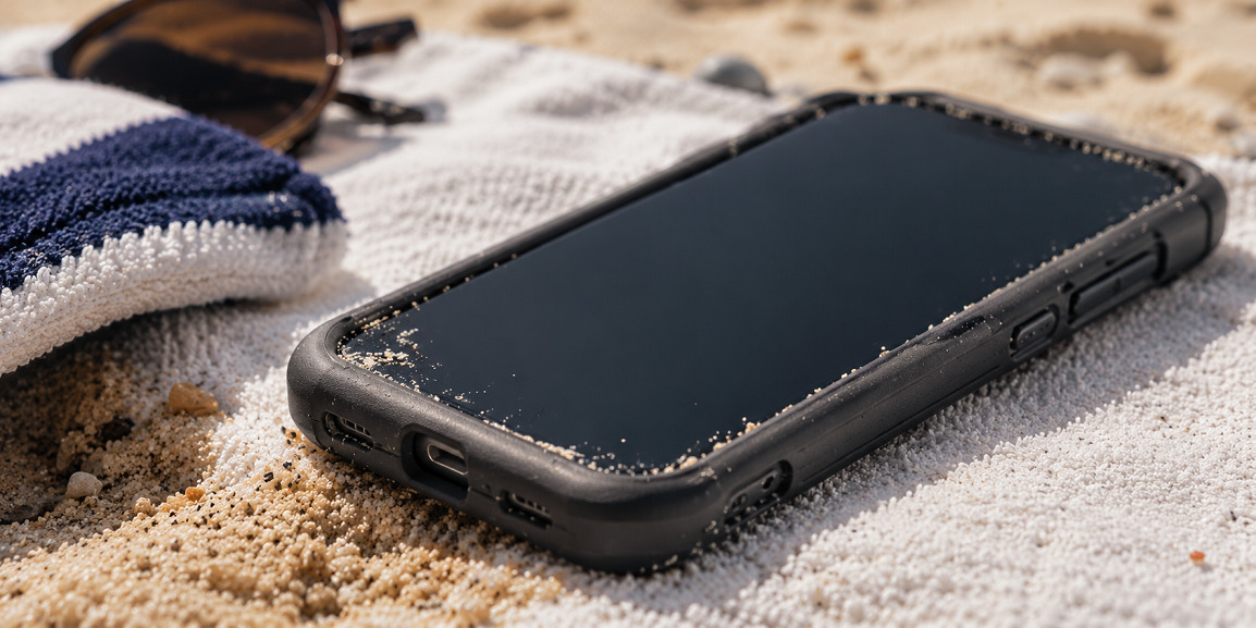 Hvis telefonen blir v&aring;t eller full av sand