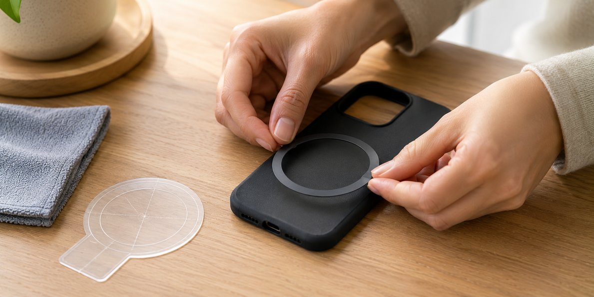 S&aring;dan s&aelig;tter du en MagSafe ring p&aring; cover