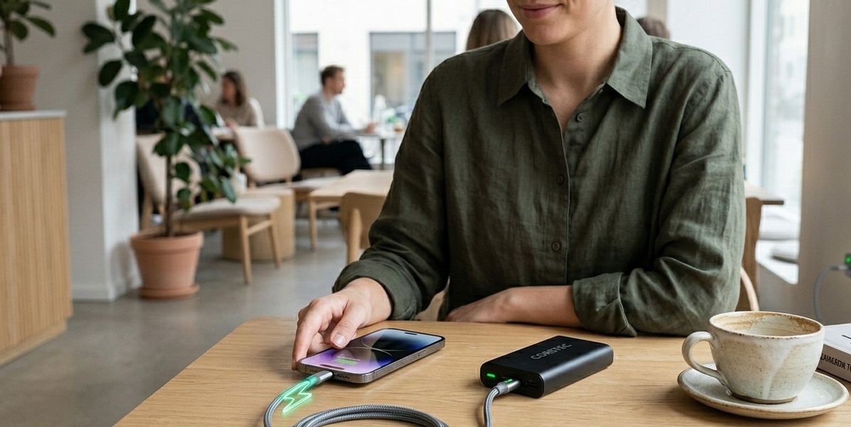 Lade telefonen flere ganger om dagen med powerbank